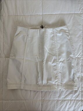Free People White Denim Mini Skirt Coquette